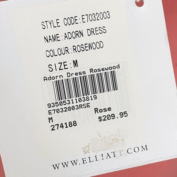 Elliott Adorn Dress in Rosewood Pink Structured One Shoulder Size Medium NWT - Picture 8 of 8